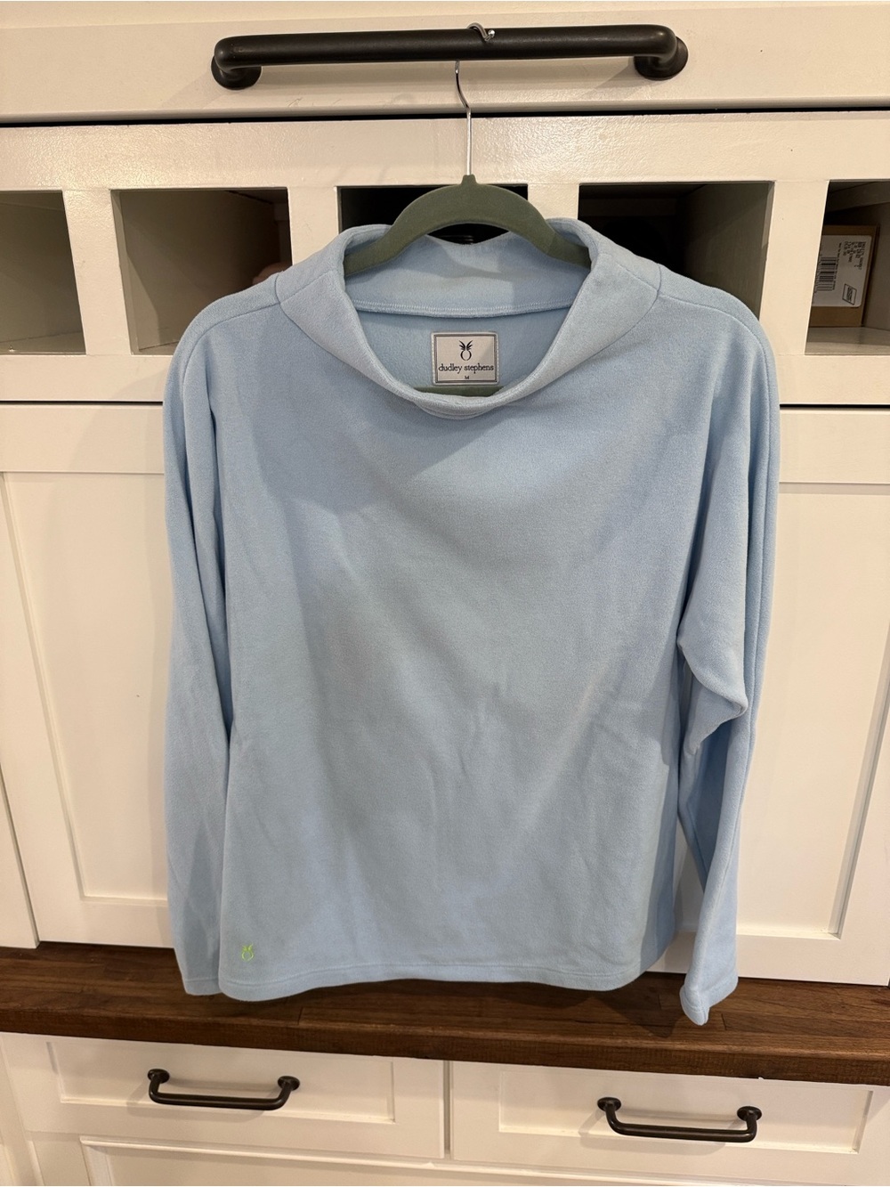 Dudley Stevens Women's Light Blue Cowl Neck Terry Fleece